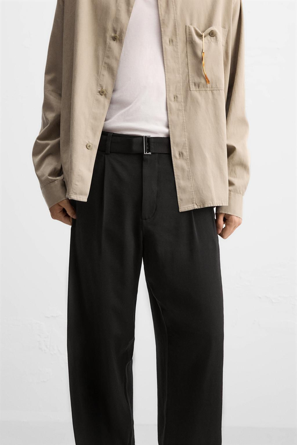 PLEATED TROUSERS WITH BELT - Zara фото 6