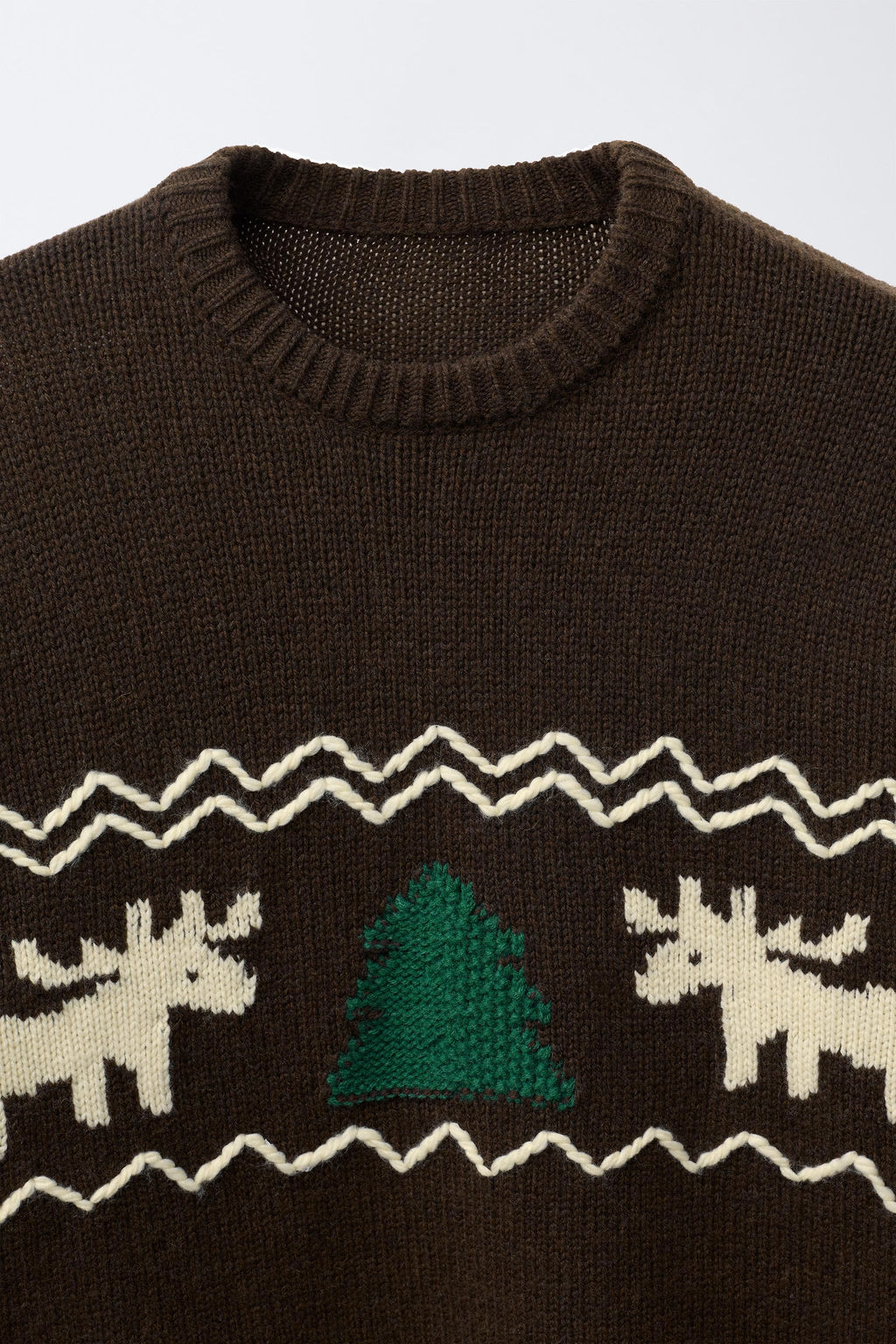 KNIT JUMPER WITH EMBROIDERED REINDEER - Zara фото 4