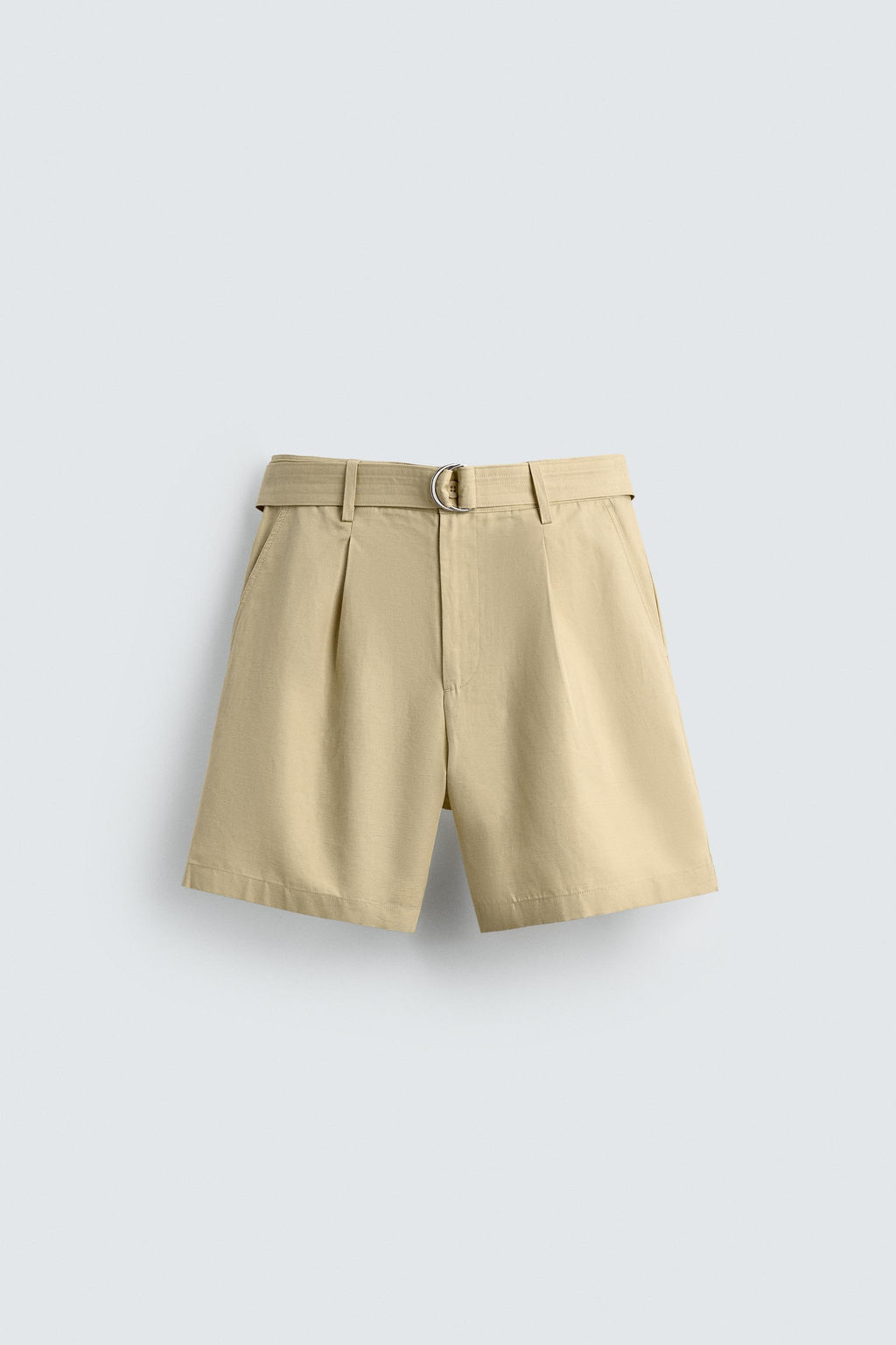 COTTON-LINEN BERMUDA SHORTS WITH BELT - Zara фото 15