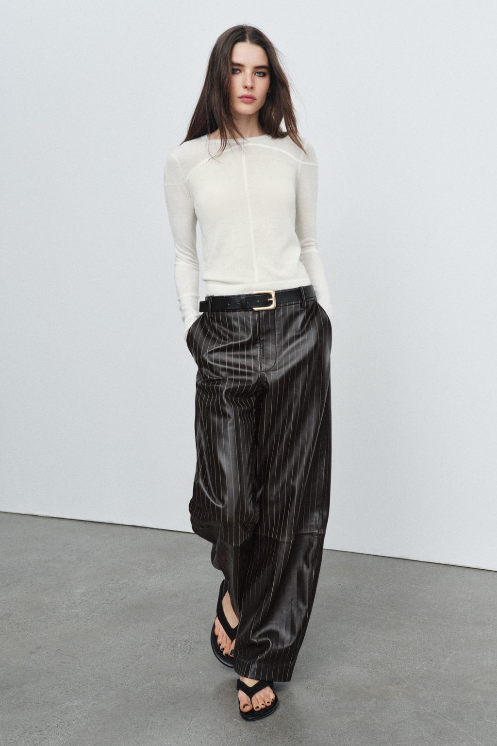 FLAT LEATHER SANDALS - Zara фото 2