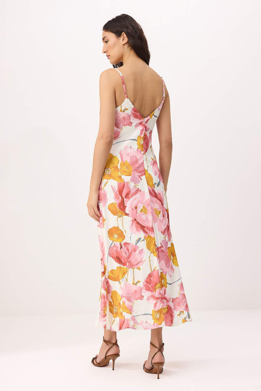 Pembe-Cok Renkli Cicekli A Kesim Maxi Dokuma Elbise TWOSS23EL02416