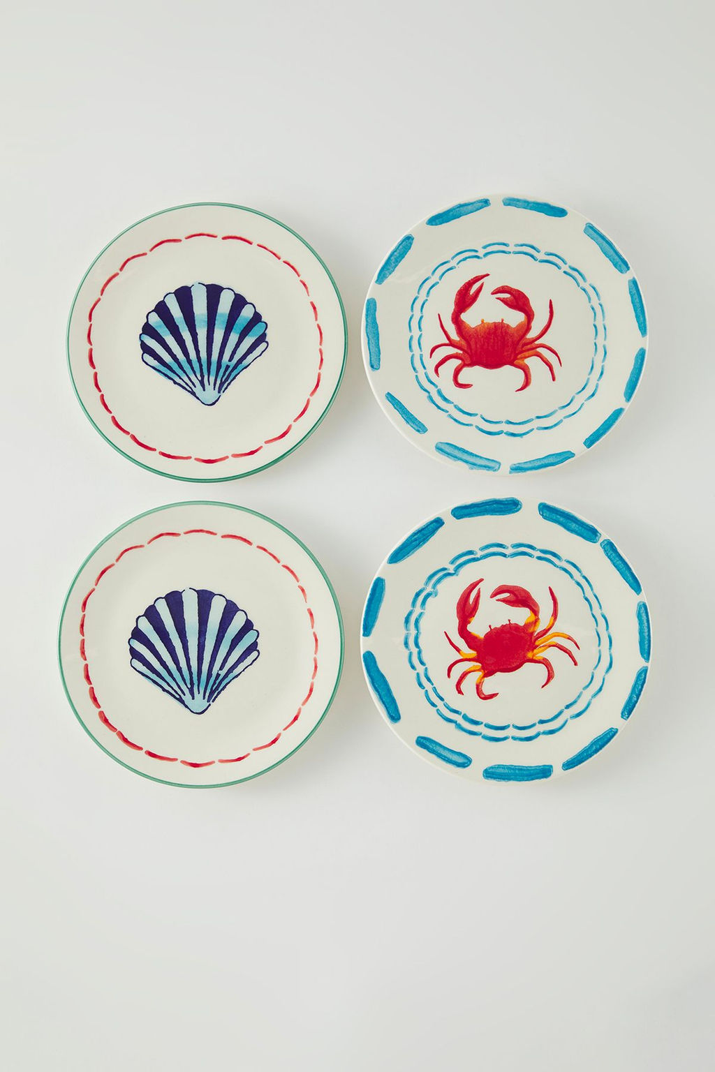 Trendyolmilla Home 4lu Seramik Marine Desenli Pasta Tabag? Seti 19cm TPHSS25TBK00012
