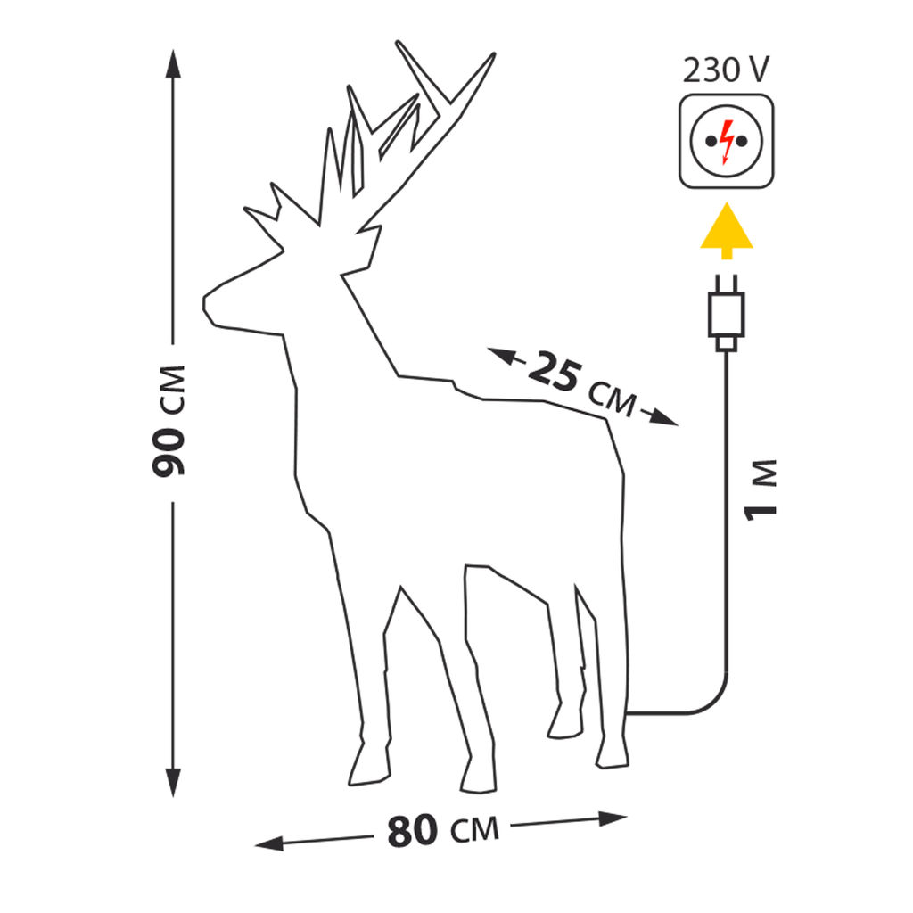 ULD-R501 220V DEER Светильник декоративный Олень. 500 светодиодов. Белый свет. Цвет корпуса радужный. TM Uniel - Volpe фото 9