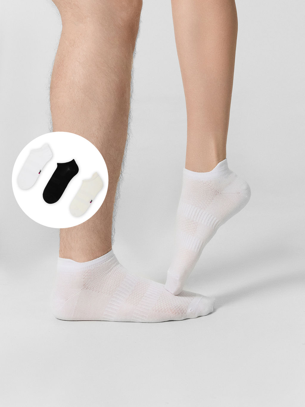 Цена за 5 пар! Носки однотонные короткие в наборе, 3 пары