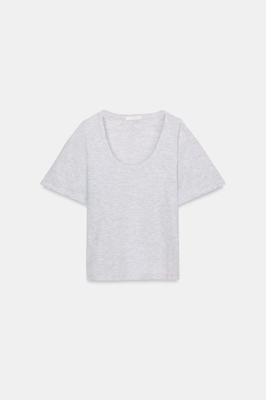 CAMISETA CUELLO OLLA MANGA CORTA / Gris vigor? - Zara фото 4