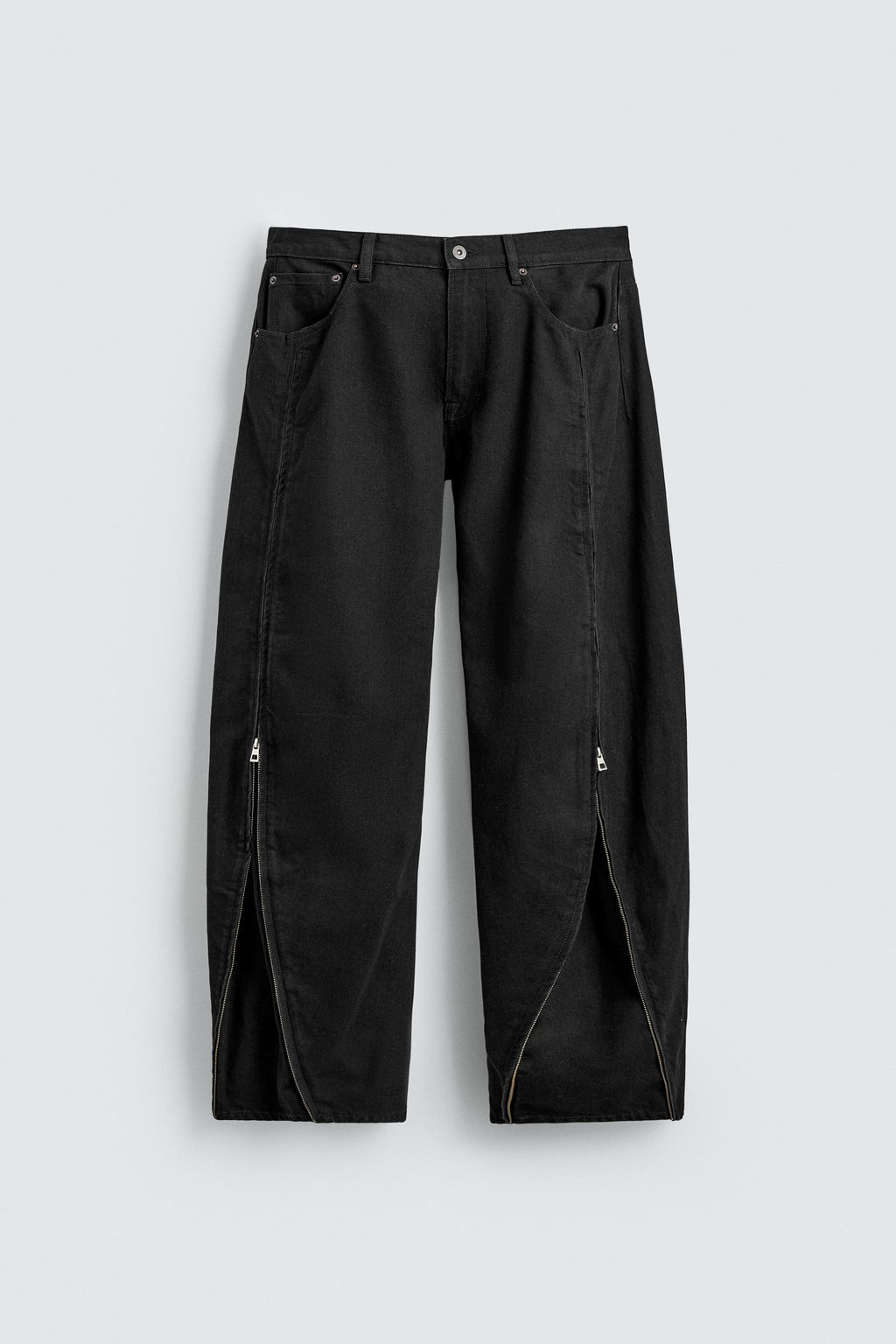 JEANS BARREL FIT CREMALLERAS / Negro - Zara фото 8