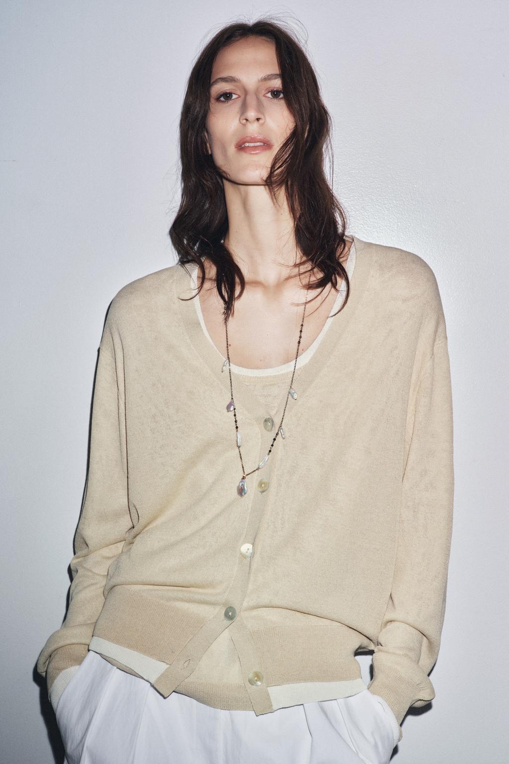 DOUBLE LAYER KNIT CARDIGAN - Zara фото 2