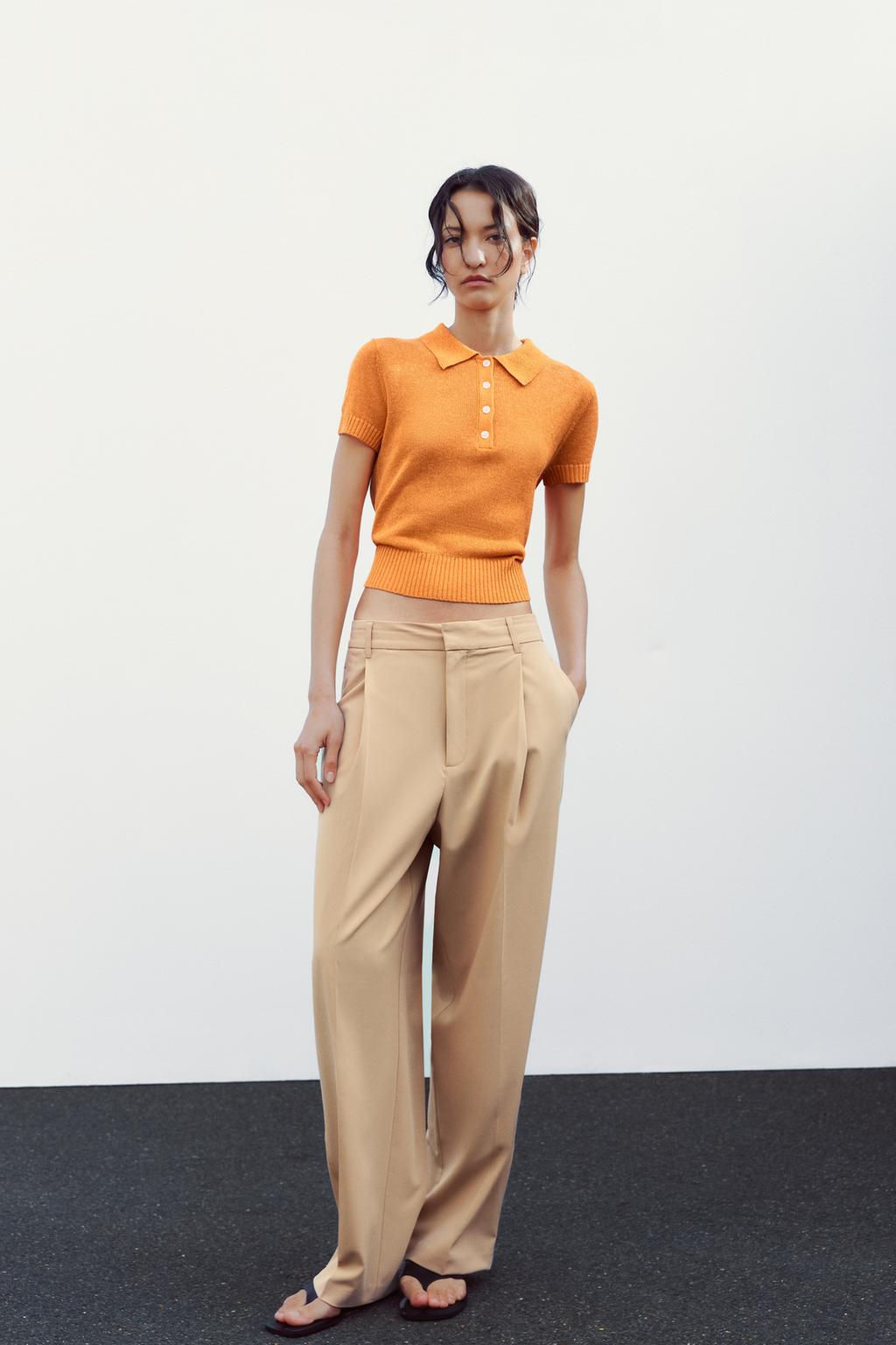 PLAIN KNIT POLO TOP - Zara фото 9