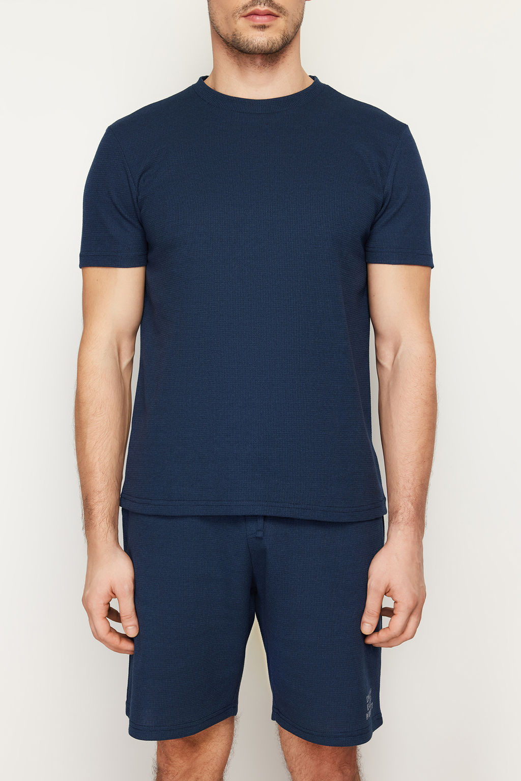 TRENDYOL MAN Mavi Regular Fit Waffle Sortlu Pijama Tak?m? TMNSS23PT00032 - Trendyolmilla фото 37