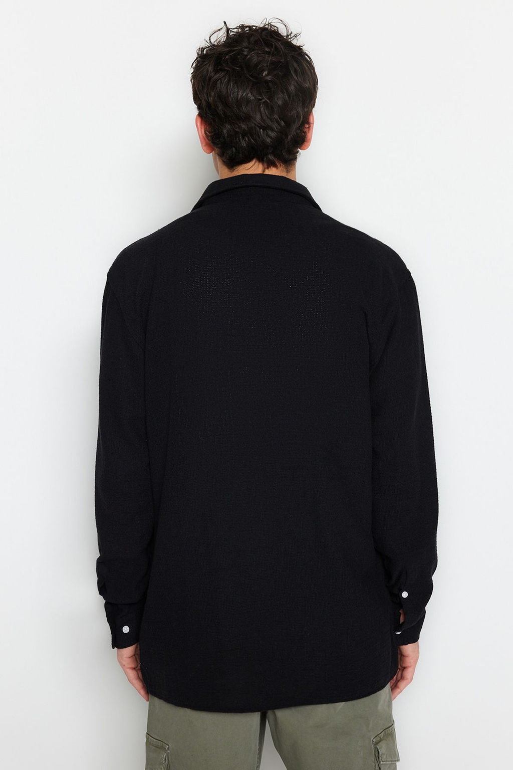 TRENDYOL MAN Ekru Oversize Fit Keten Dokulu Cift Cepli Ceket Gomlek TMNSS23GO00089 - Trendyolmilla фото 14