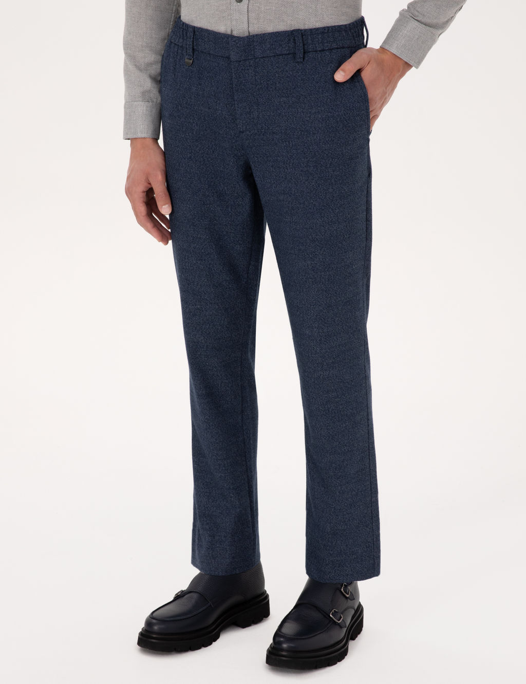 Lacivert Ekstra Slim Fit Kuma_ Pantolon