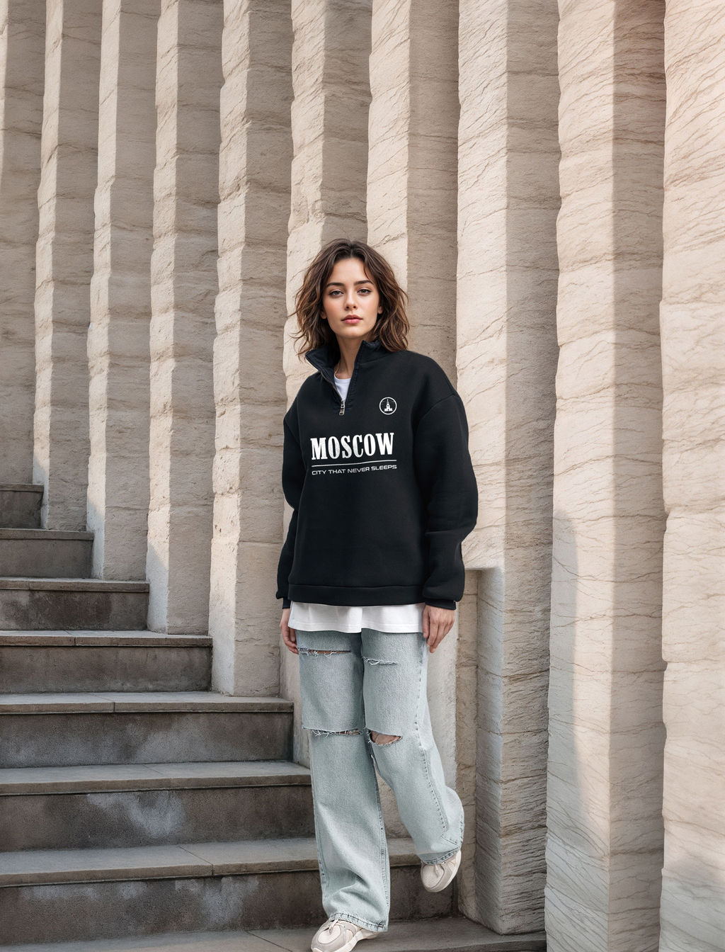 Толстовка женская с зип-воротником Moscow - Yollochka фото 15