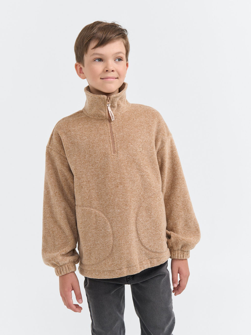 Олимпийка флисовая Бежевый меланж 7+ - Bungly фото 14