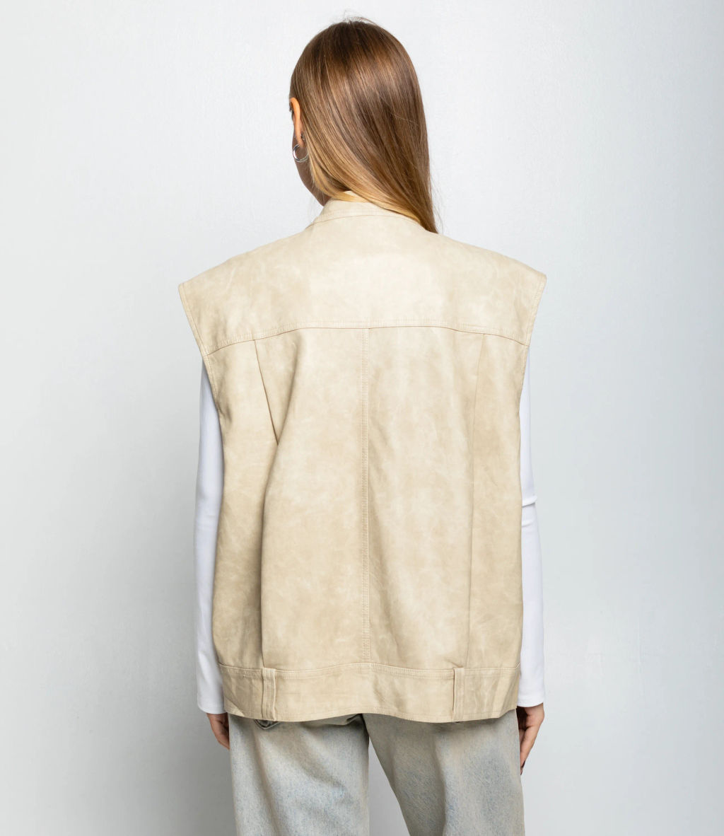 Жилет #КТ6366, светло-бежевый - Dommod фото 3