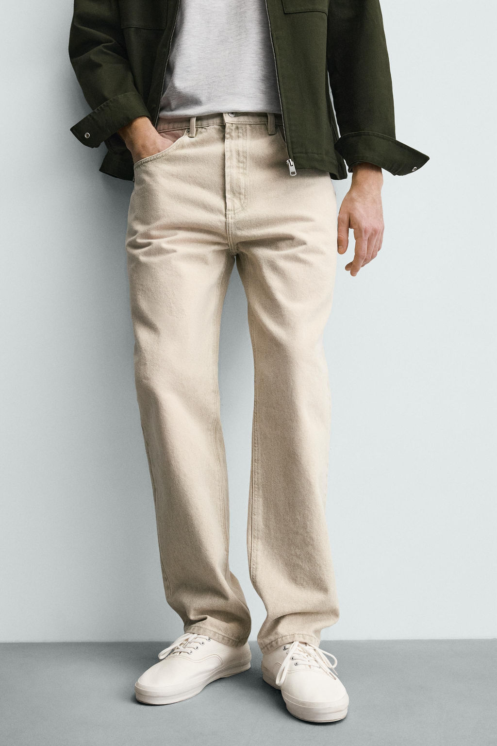 JEANS STRAIGHT ANKLE FIT / Verde gris - Zara фото 5
