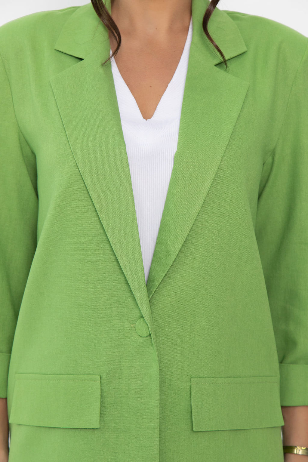 Пиджак льняной Мэрлин (зеленый) Б15429-7М