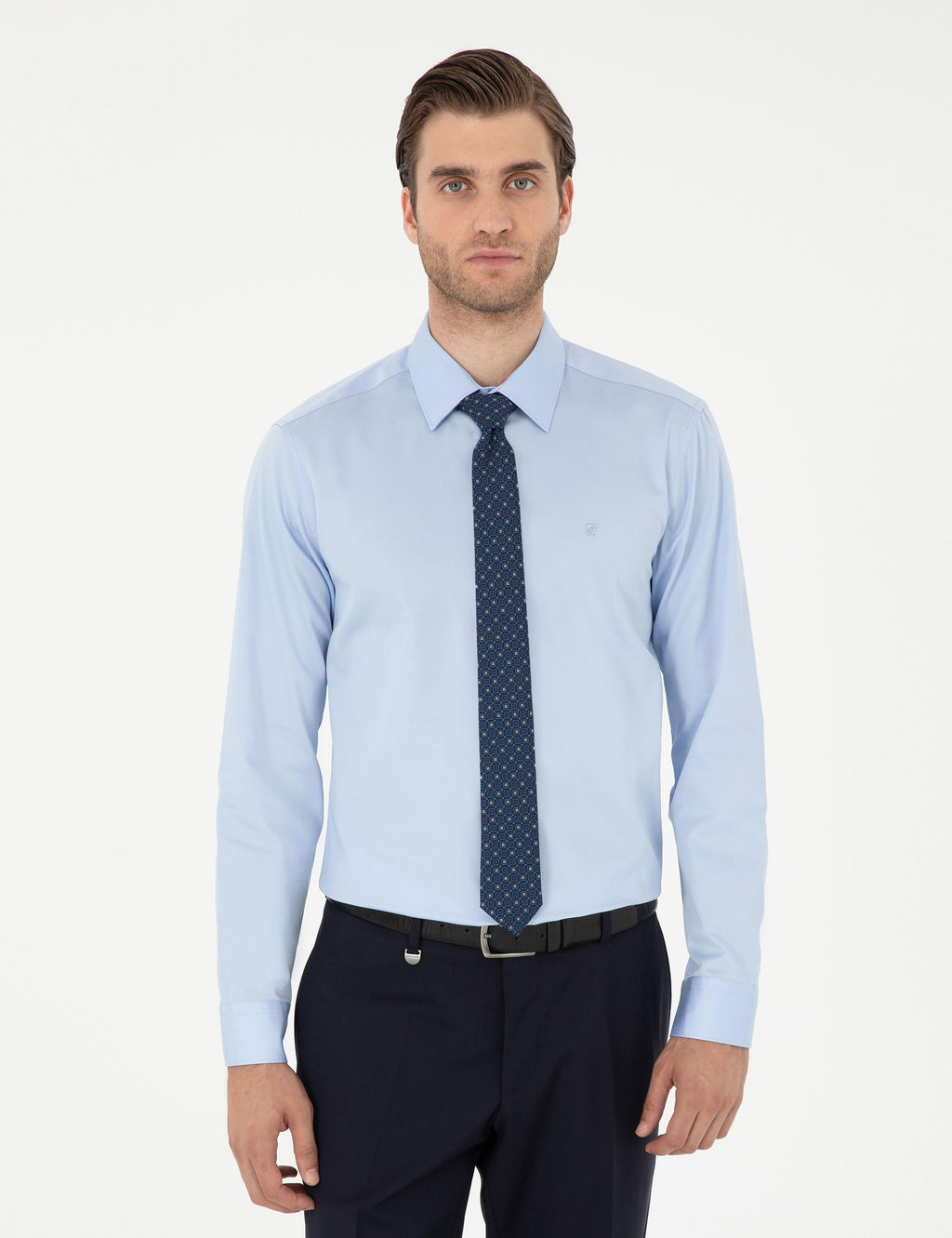 Koyu Mavi Slim Fit Uzun Kollu Basic G_mlek - Pierre cardin фото 8