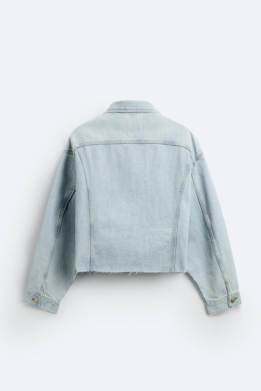 CROPPED FIT DENIM JACKET - Zara фото 8