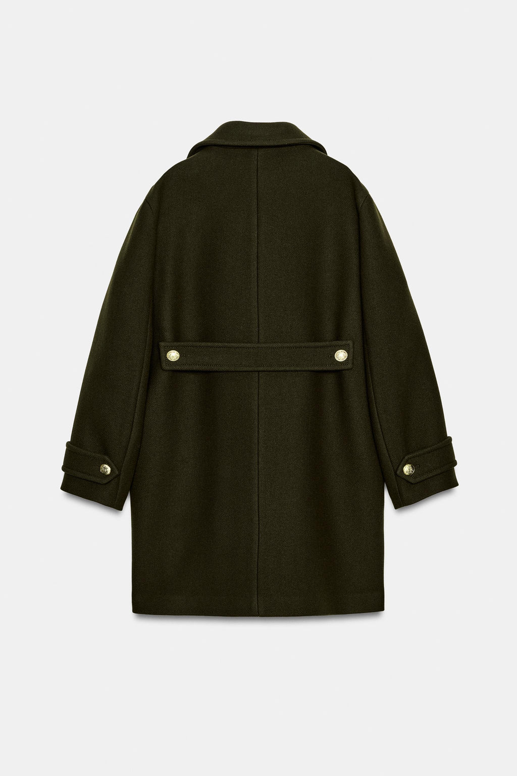 ASYMMETRIC WOOL BLEND COAT WITH BUTTONS ZW COLLECTION - Zara фото 7