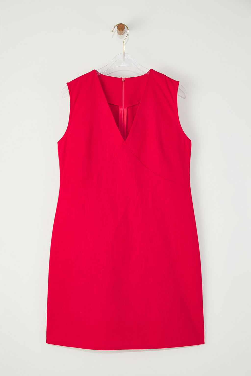 Trendyolmilla K?rm?z? Keten Kar?s?ml? A Kesim Mini Dokuma Elbise TWOSS25EL00645  фото 5