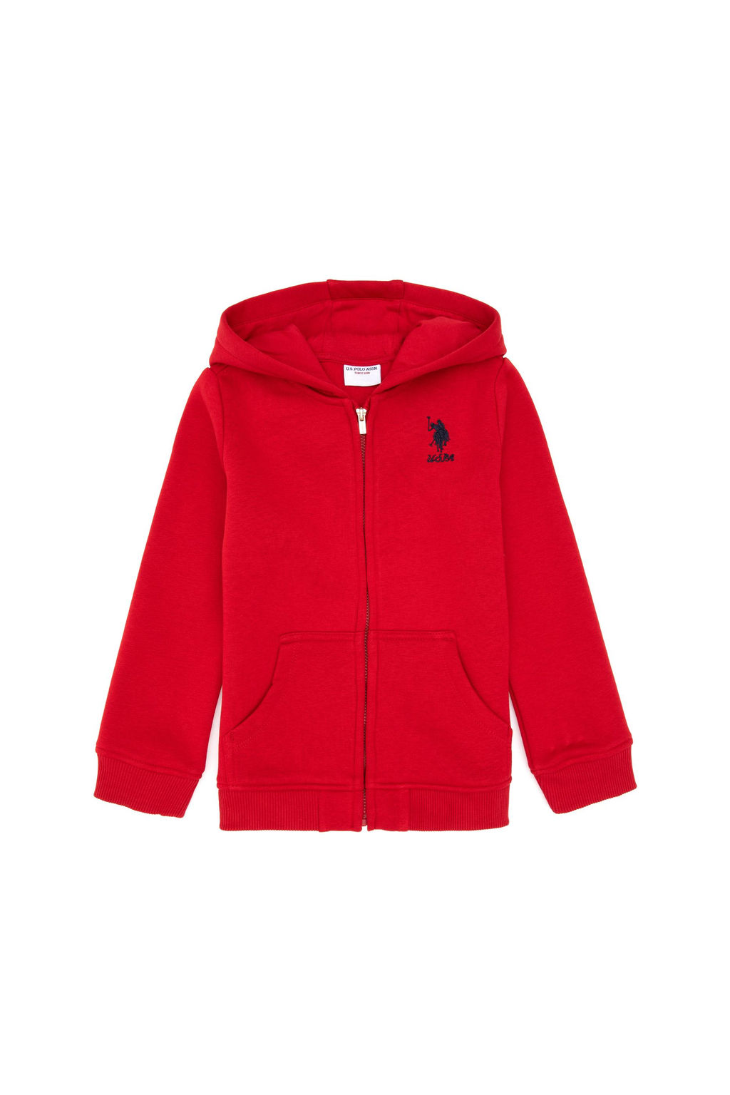 K_z _ocuk K_rm_z_ Kap__onlu Fermuarl_ _ardonlu Basic Sweatshirt Sepette S_rpriz _ndirim - U.s. polo assn фото 2
