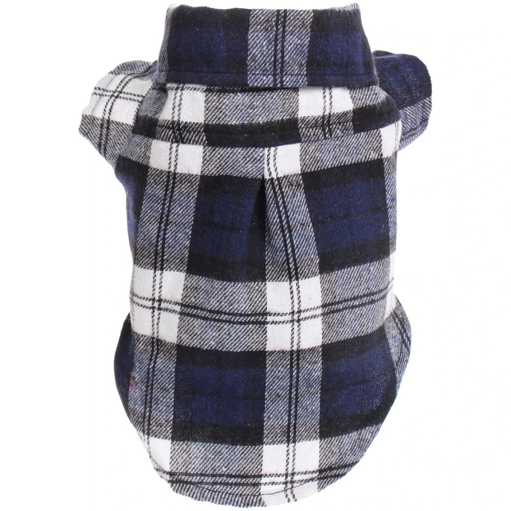 Кофта - рубашка фланелевая для мелких пород собак и кошек "BRO Style", цвет синий, р M