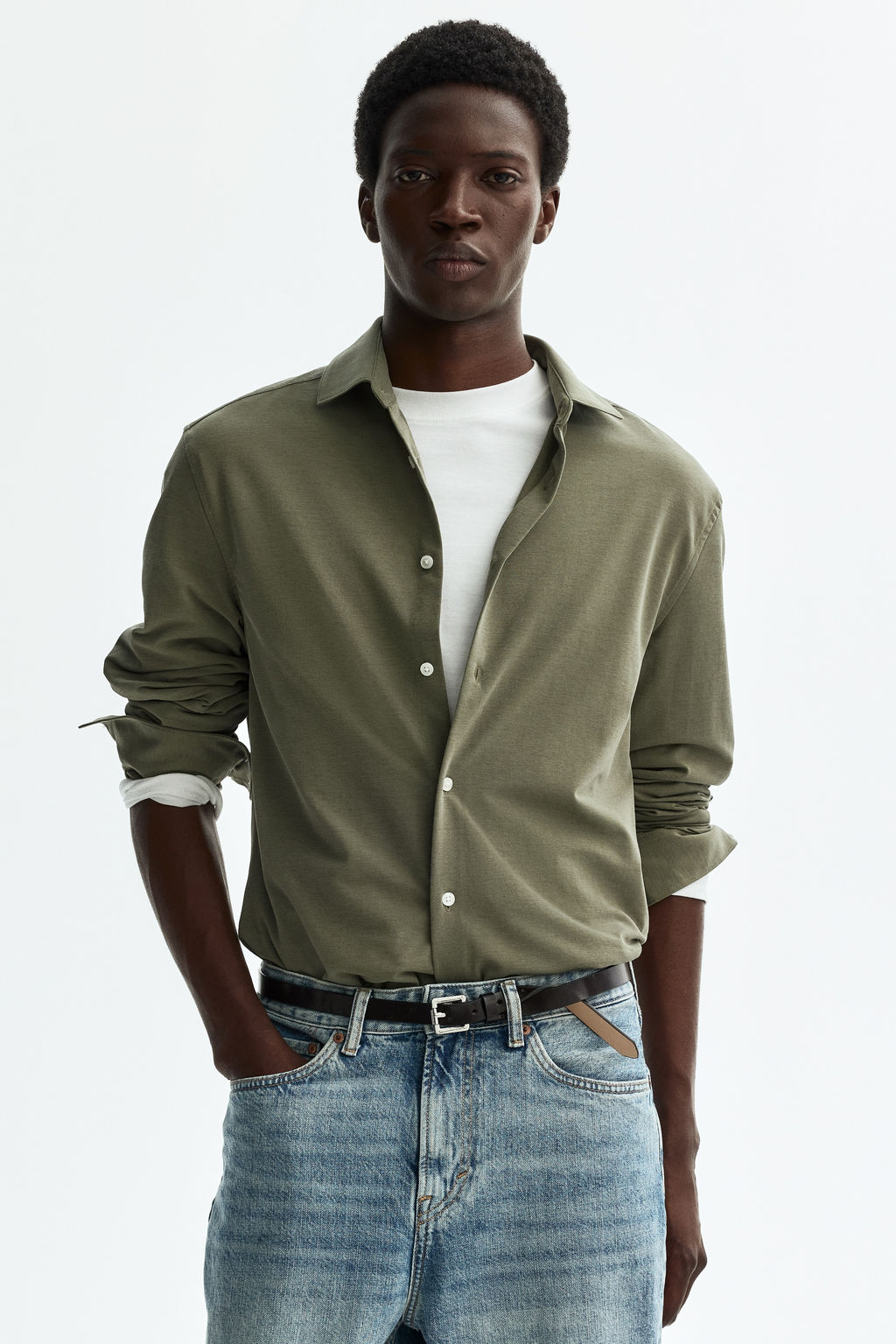 Camisa en tejido el?stico multidirecci?n Slim Fit - H&m фото 5