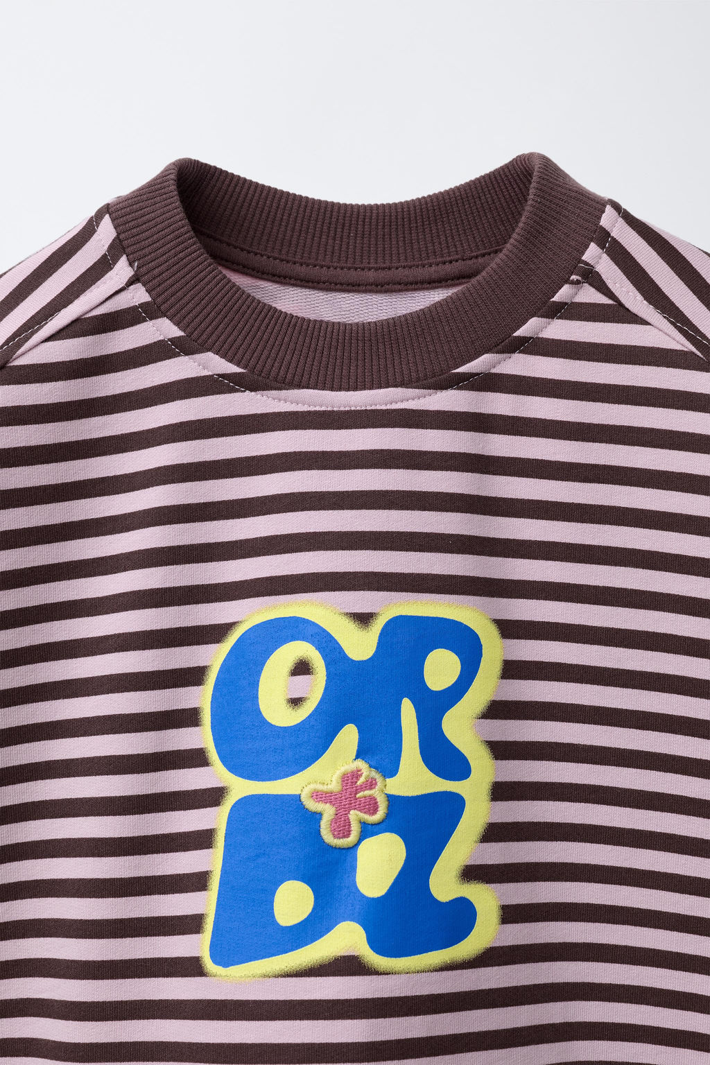 STRIPED T-SHIRT WITH EMBROIDERED SLOGAN - Zara фото 3