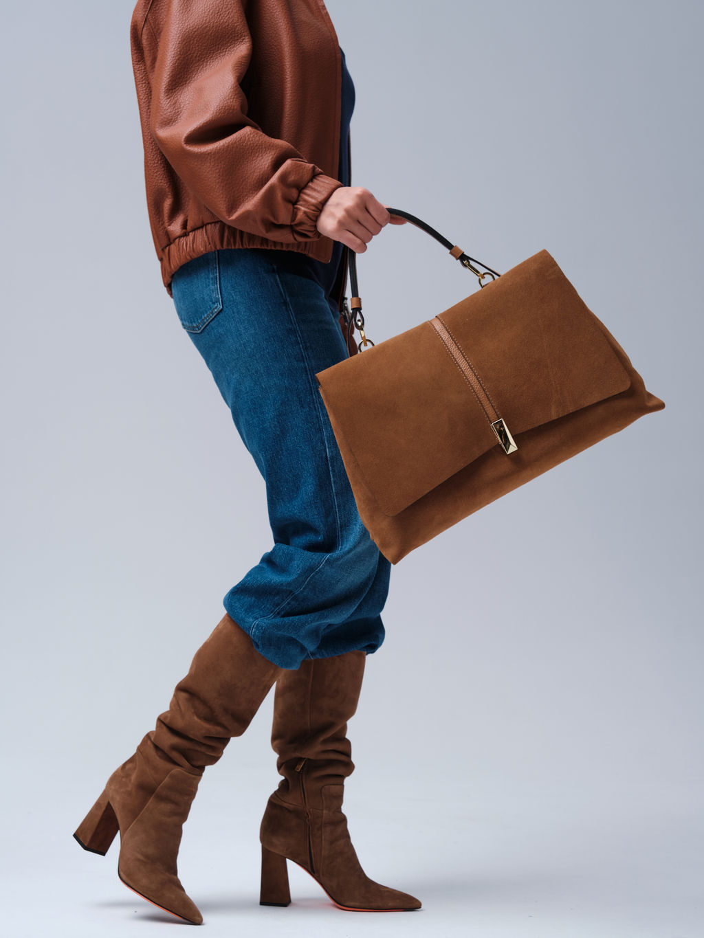 Замшевая сумка сэтчел Colette DBR 31349 светло-коричневый фото 8