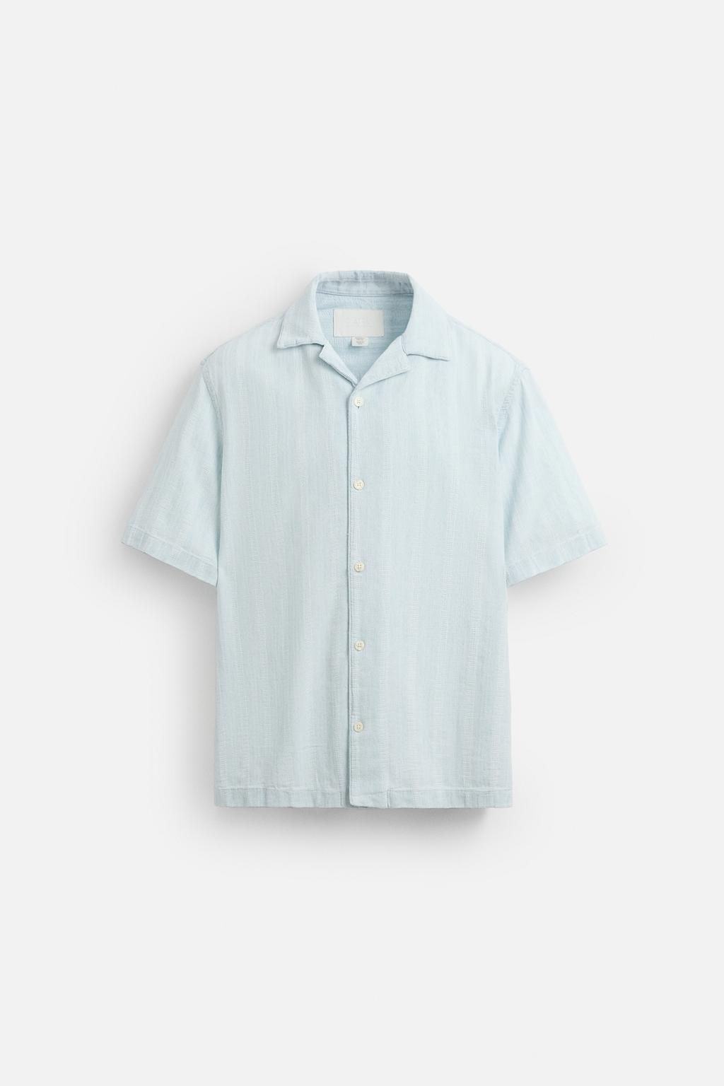 TEXTURED DENIM SHIRT - Zara фото 7