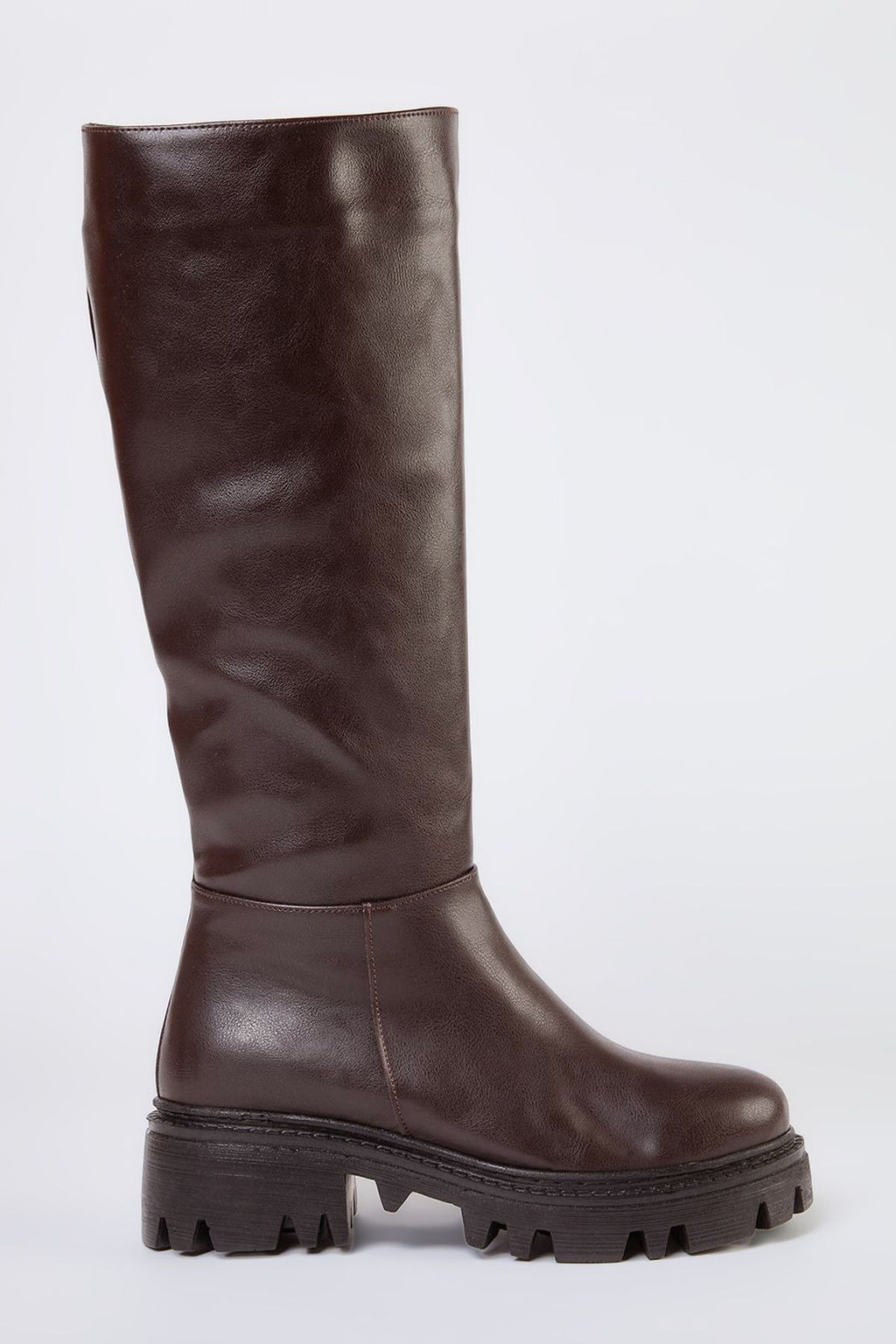 Trendyolmilla Shoes Koyu Kahverengi Kal?n Tabanl? Fermuarl? Kad?n Cizme TAKAW25CZ00005