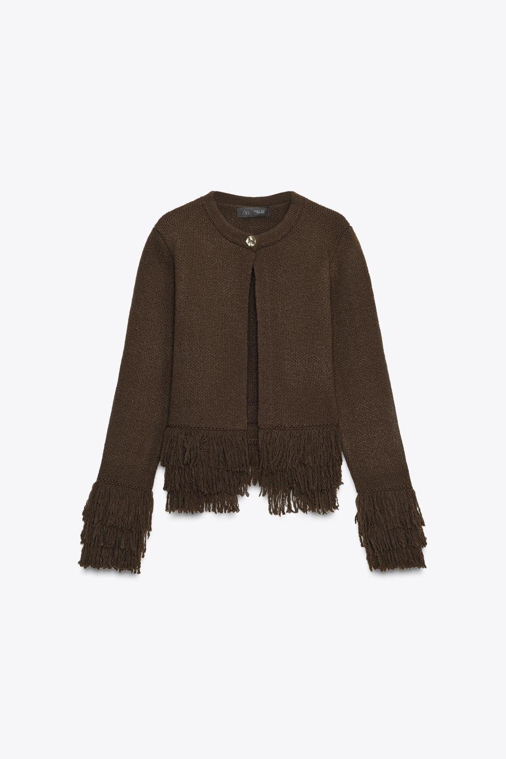 FRINGED KNIT CARDIGAN