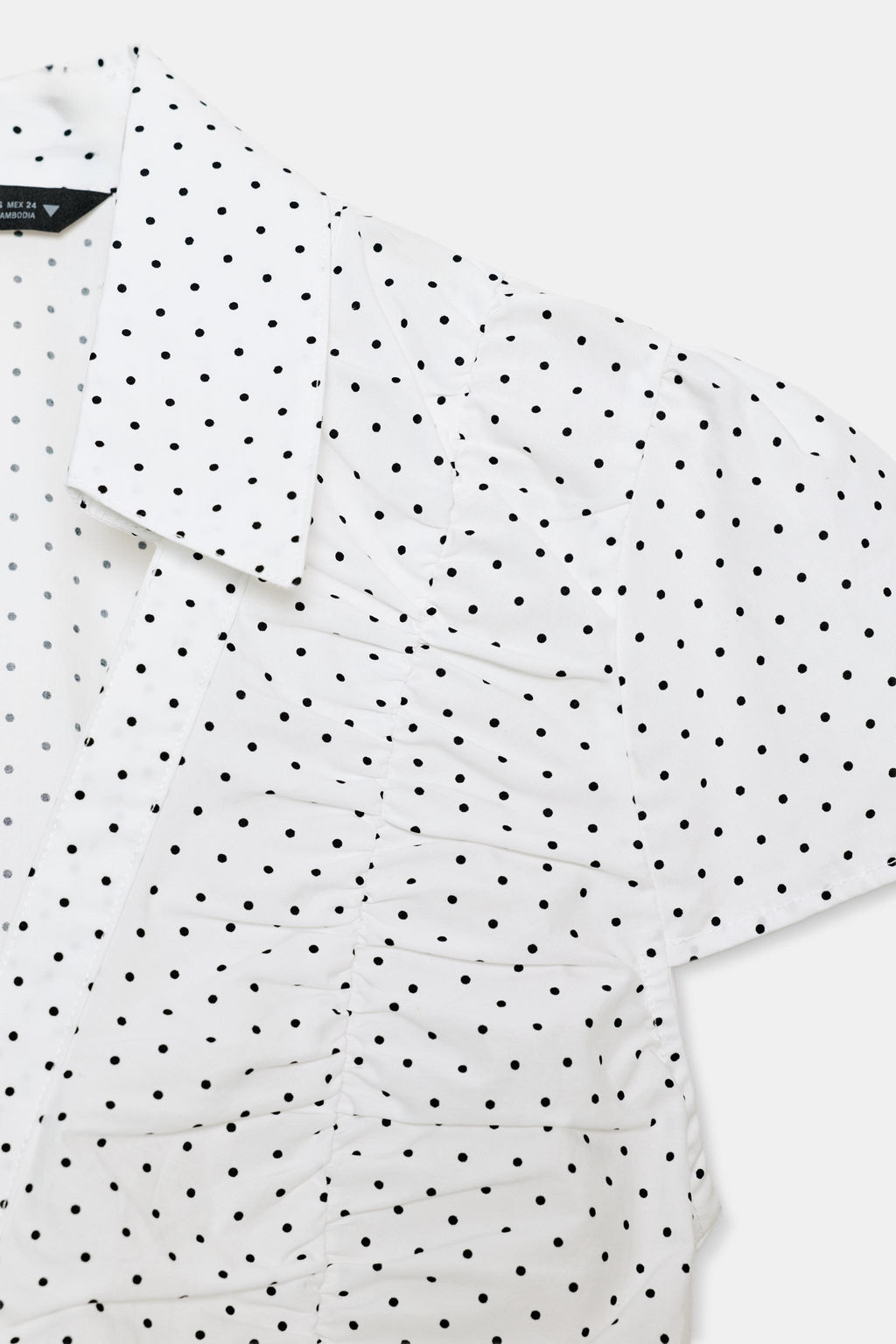 TOP POPEL?N FRUNCES / Blanco / Negro - Zara фото 8