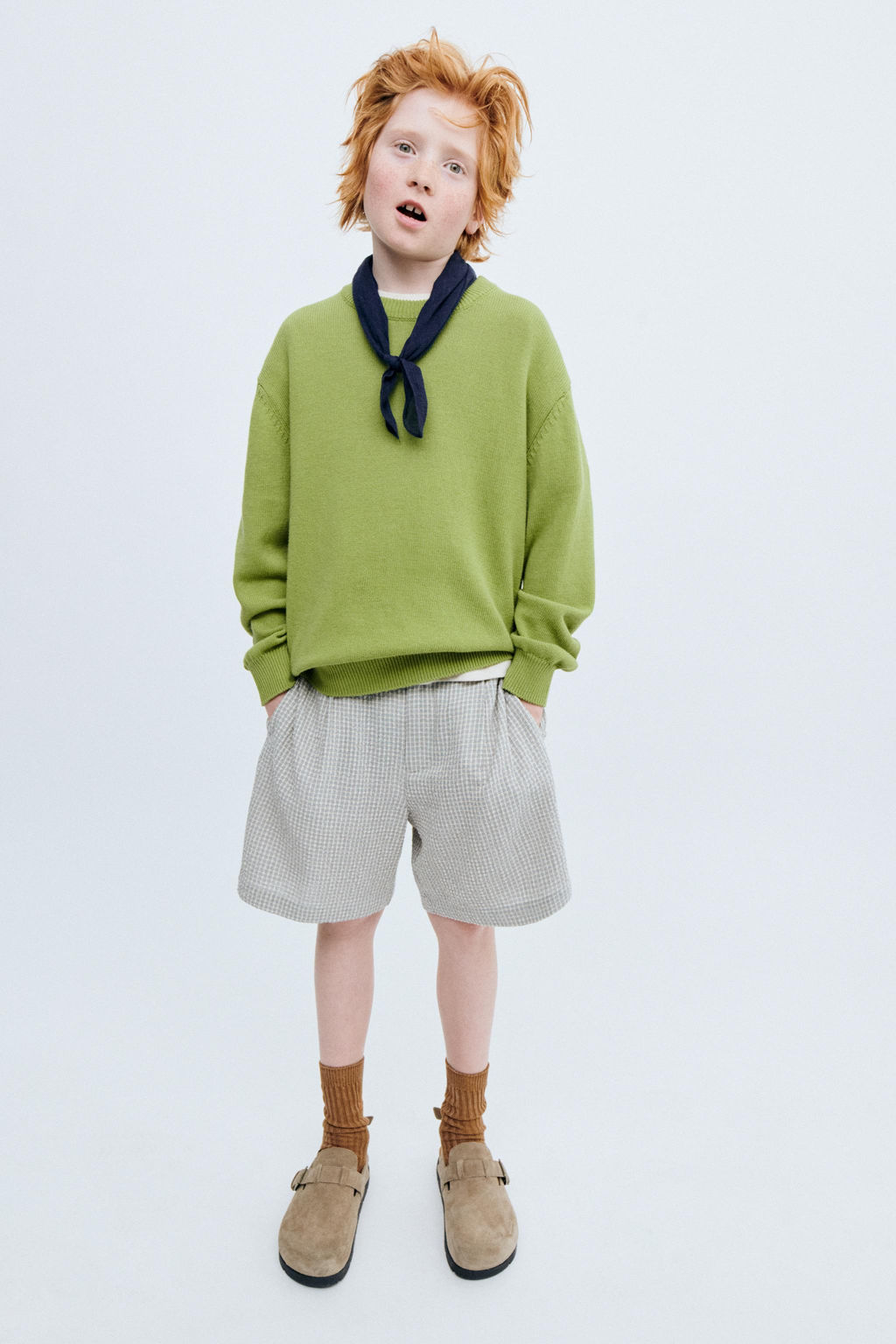 STORIESZ - JERSEY PUNTO CON ALGOD?N Y LINO / Verde - Zara фото 4