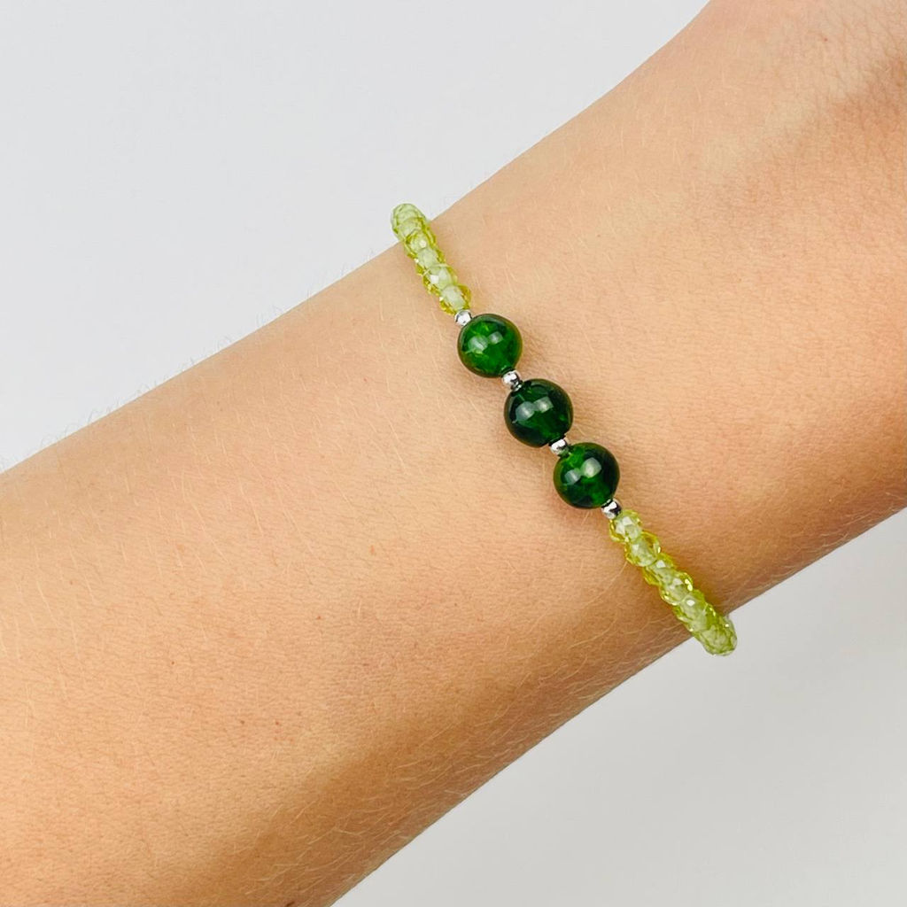 Браслет из Хризолита и Хромдиопсида