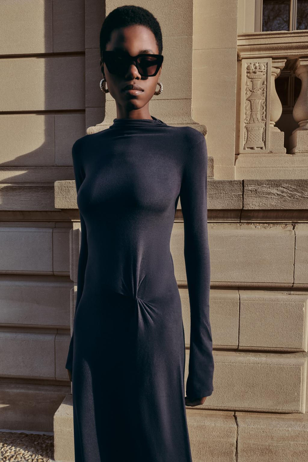 LONG KNOTTED KNIT DRESS - Zara фото 2