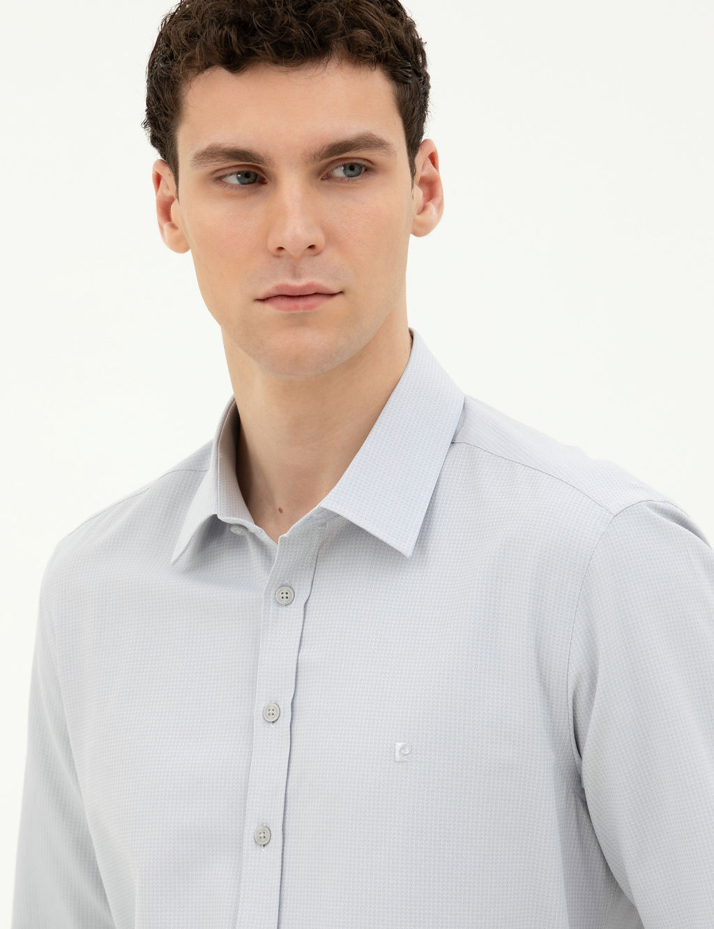 Gri Slim Fit Uzun Kollu G_mlek