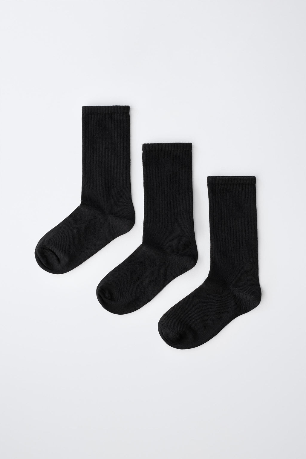 PACK TRES CALCETINES LARGOS LISOS / Negro - Zara фото 4
