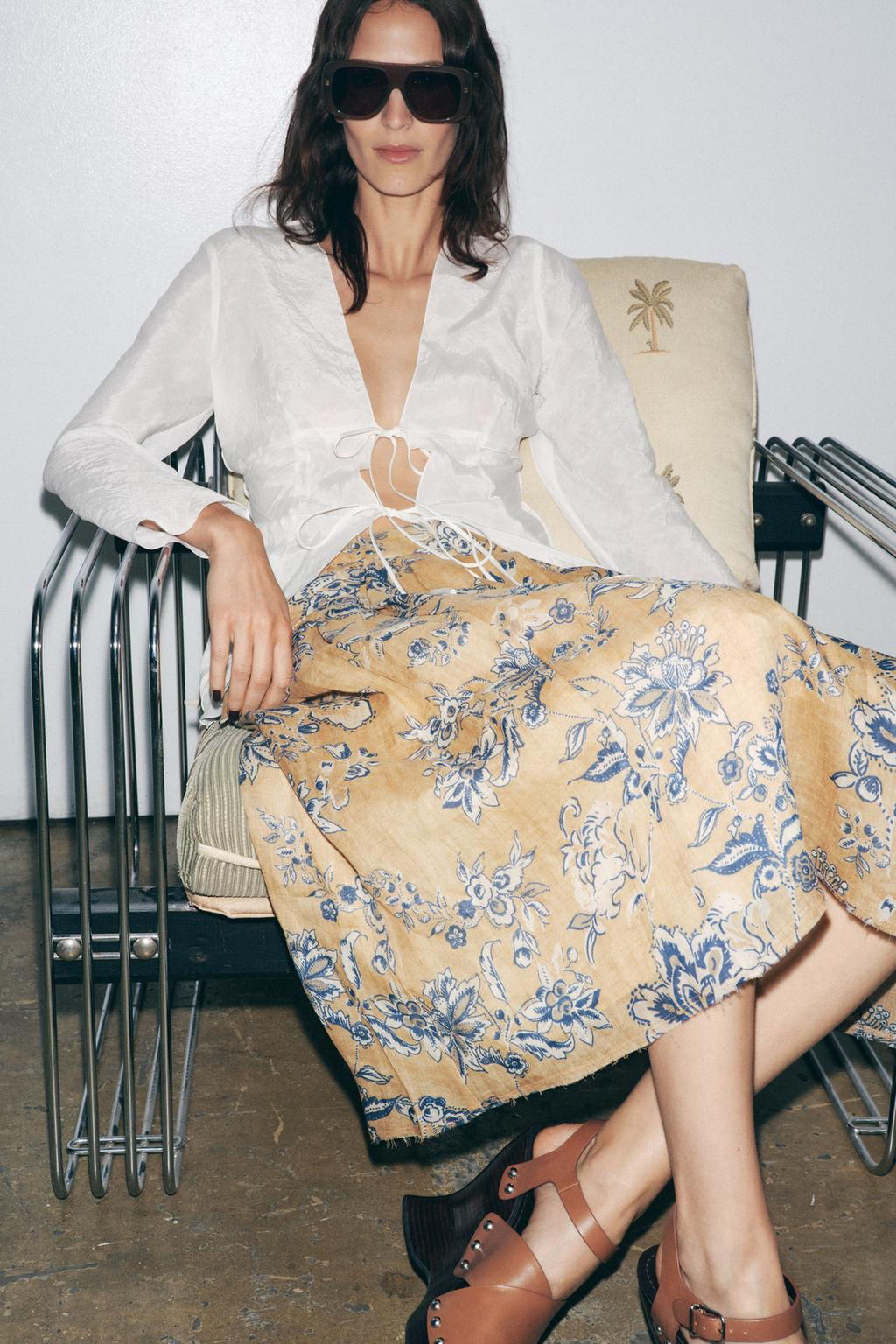 ZW COLLECTION BLOUSE WITH TIES - Zara фото 3