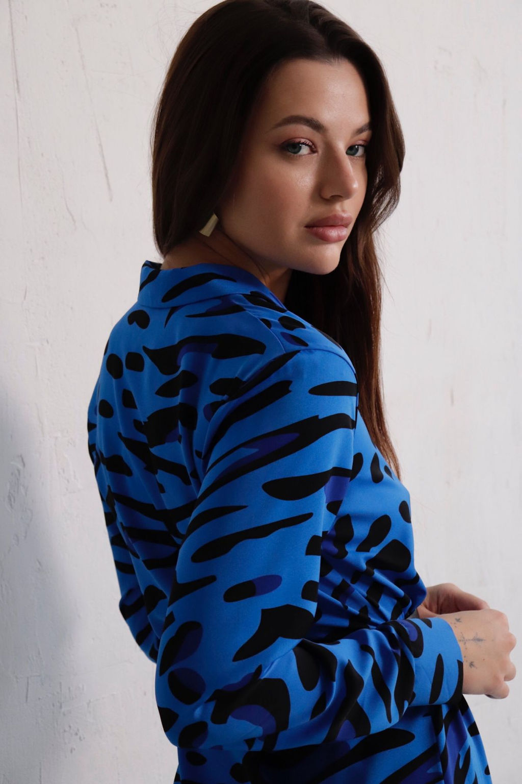 Платье-рубашка с английским воротником принт - Martichelli фото 359