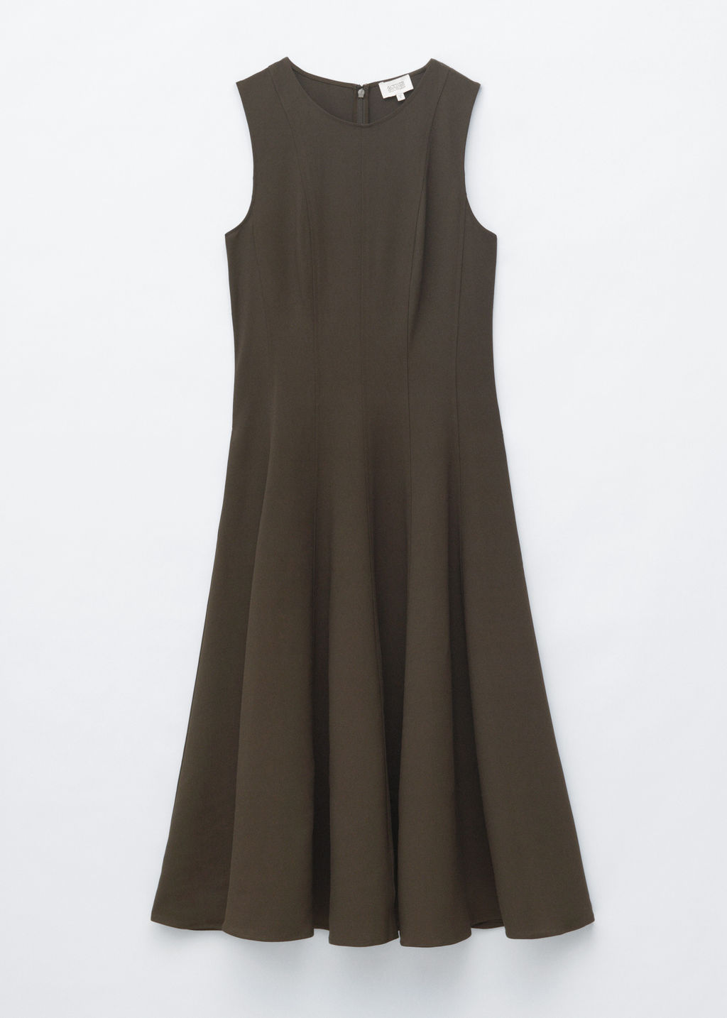 Vestido midi con l?neas de corte verticales