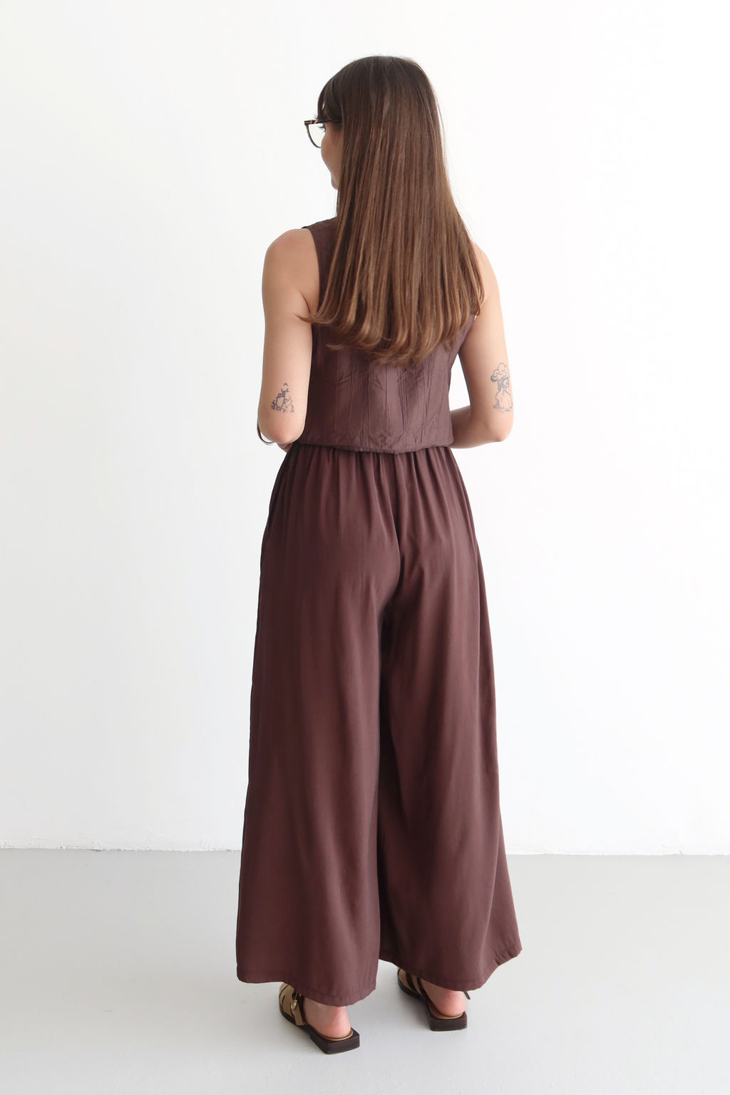 Haki Genis Paca Modal Tuseli Etek Gorunumlu Pantolon TWOSS26PL00081 - Trendyolmilla фото 7