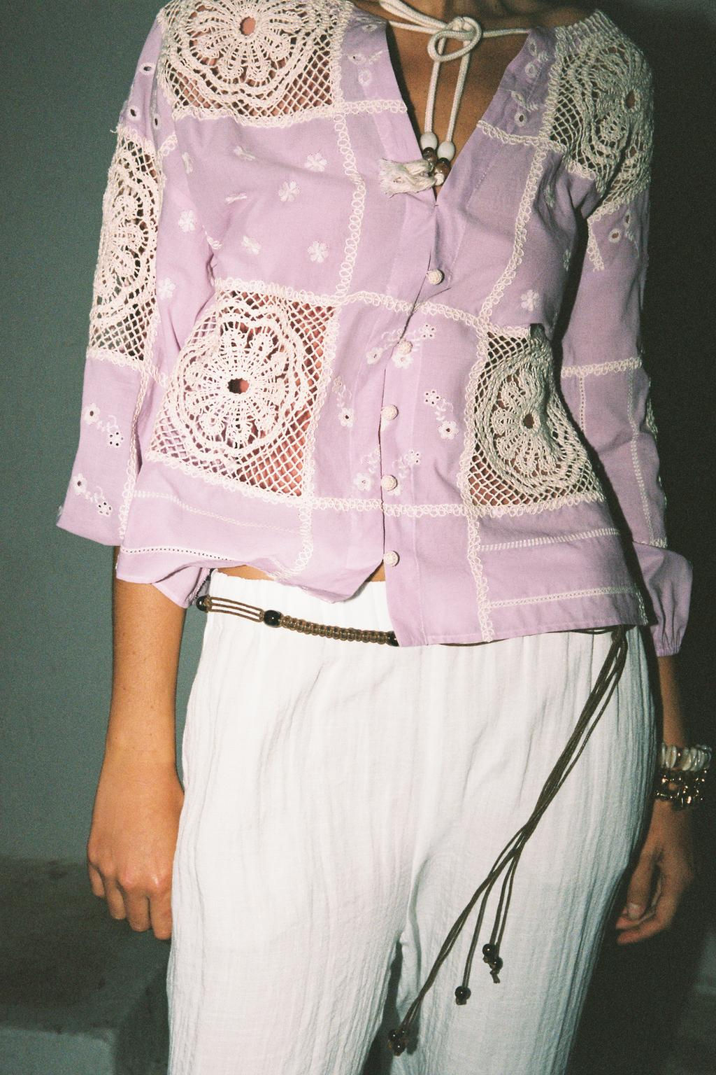 CONTRAST CROCHET SHIRT - Zara фото 4