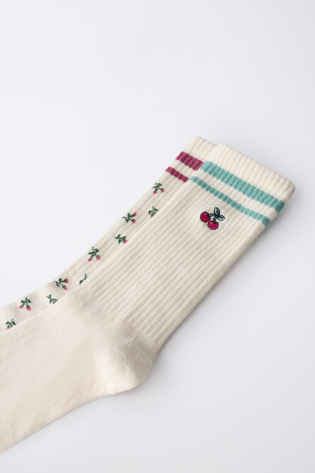 2-PACK OF LONG SOCKS WITH FLORAL BANDS - Zara фото 6