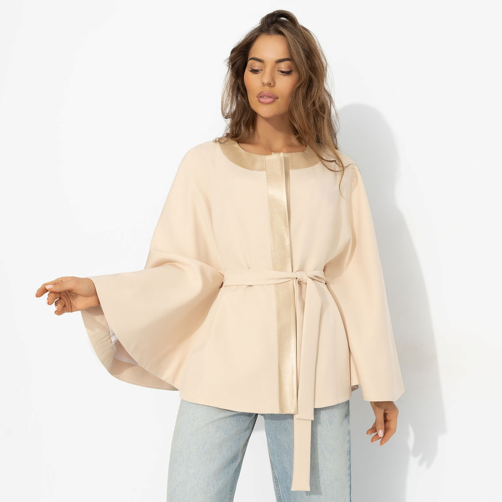 Жакет‑кейп на подкладе, Яркий эффект (с поясом) - Charutti фото 2