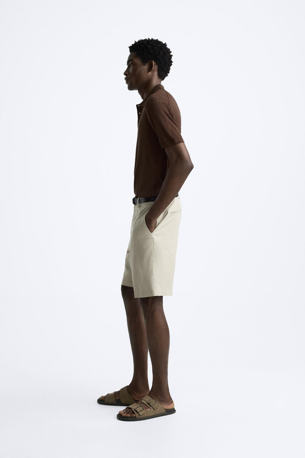 COTTON AND SILK KNIT POLO SHIRT - Zara фото 27