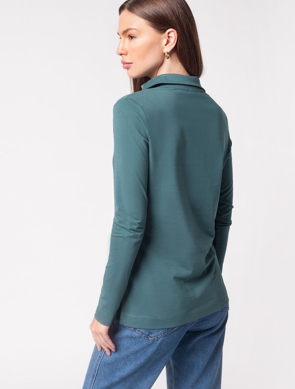 Джемпер-поло из премиальной кулирной глади - Vilatte фото 4