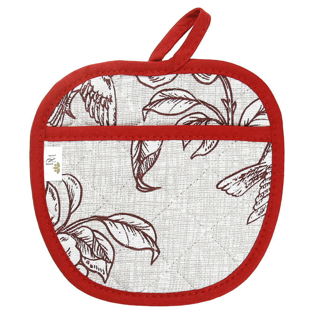 Прихватка с запахом 19х19см Парадиз, форма Яблоко, рогожка 171г/м2, хлопок 100%, наполнитель - ватин 280г/м2, на пластмассовом подвесе, Домашняя мода (Россия) фото 2