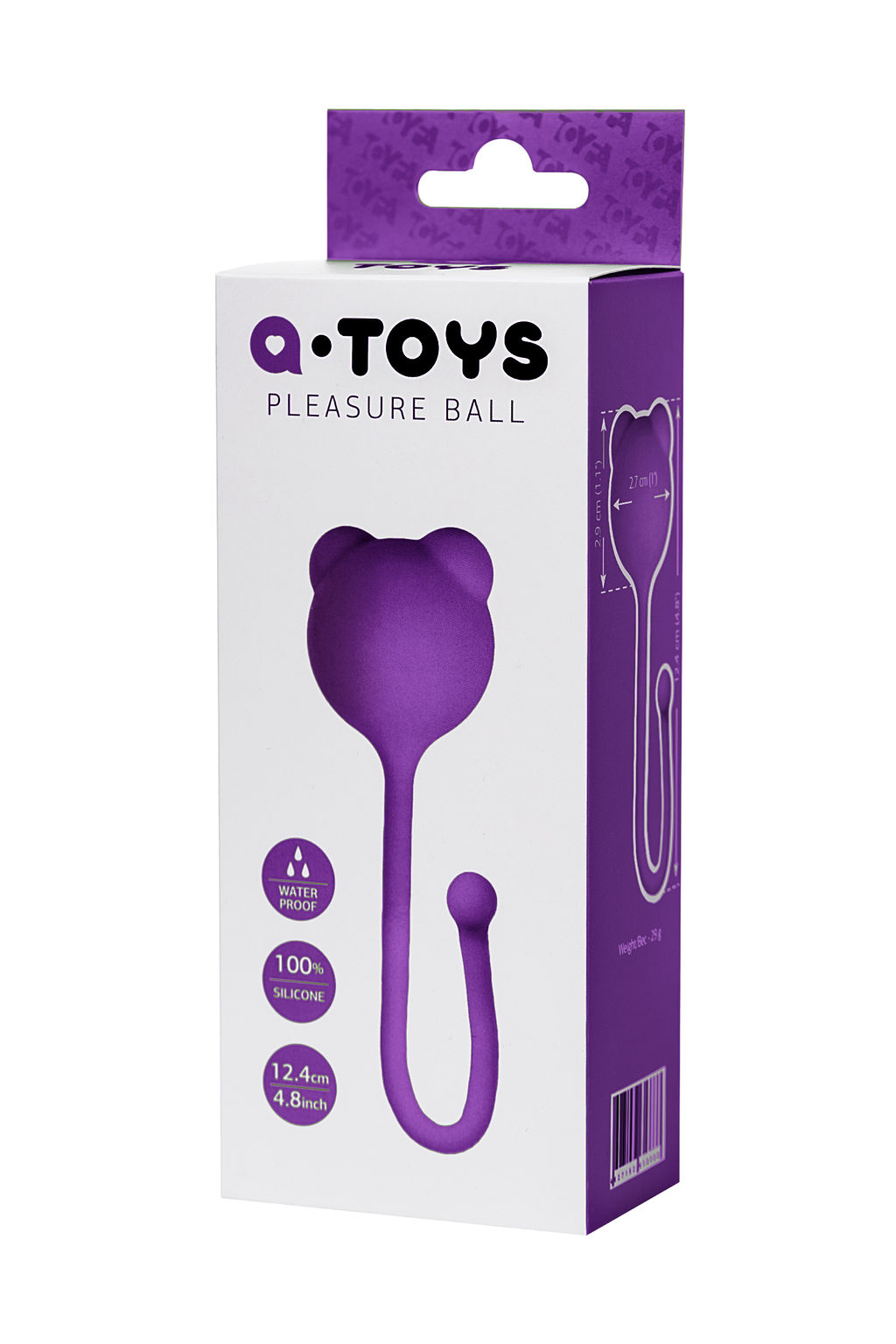 Вагинальный шарик A-Toys by TOYFA Tigo, силикон, фиолетовый, 12,4 см, 2,7 см