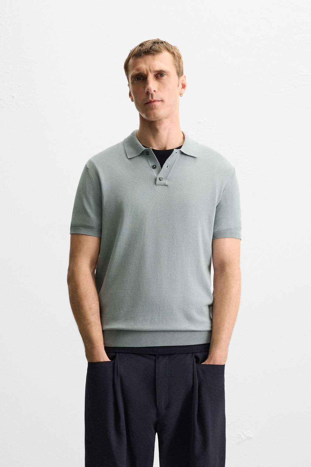 REGULAR FIT KNITTED POLO SHIRT - Zara фото 2